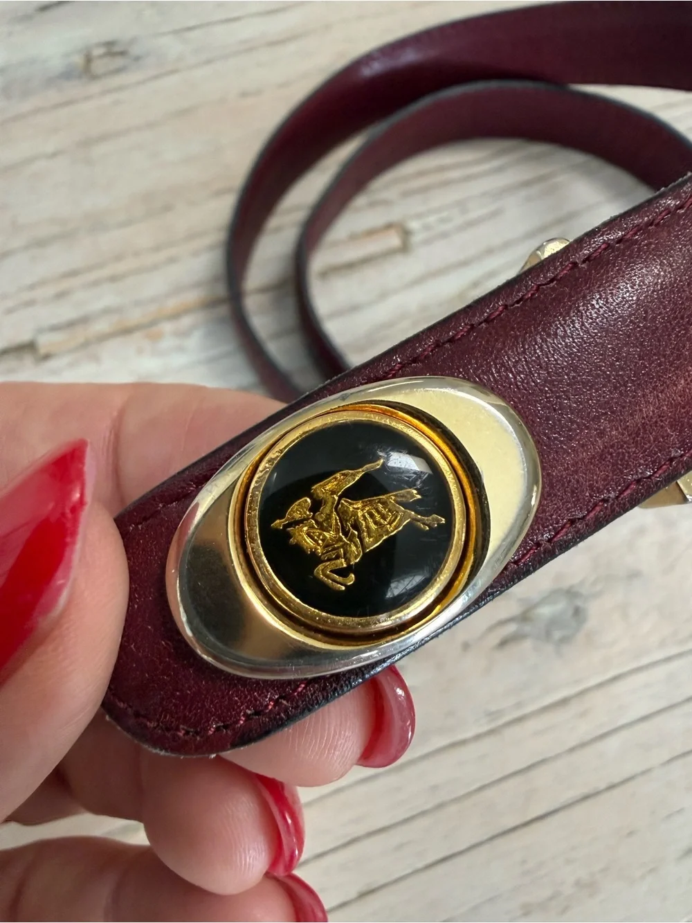 Burberry vintage calf leather belt